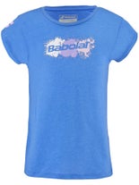 Babolat Girl's Message T-Shirt Blue 8-10