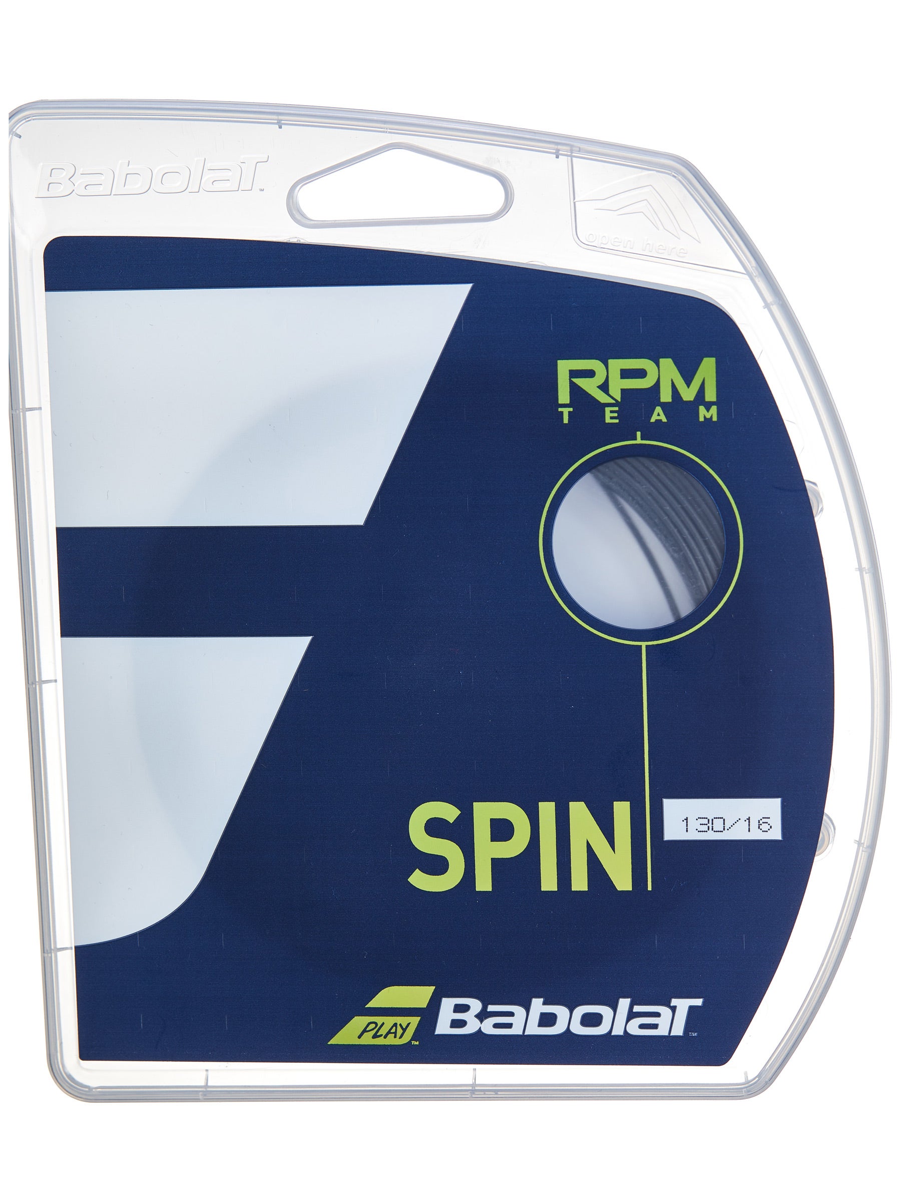 Black Babolat New BabolaT RPM TEAM 130/16 Gauge 12M Set Tennis String 