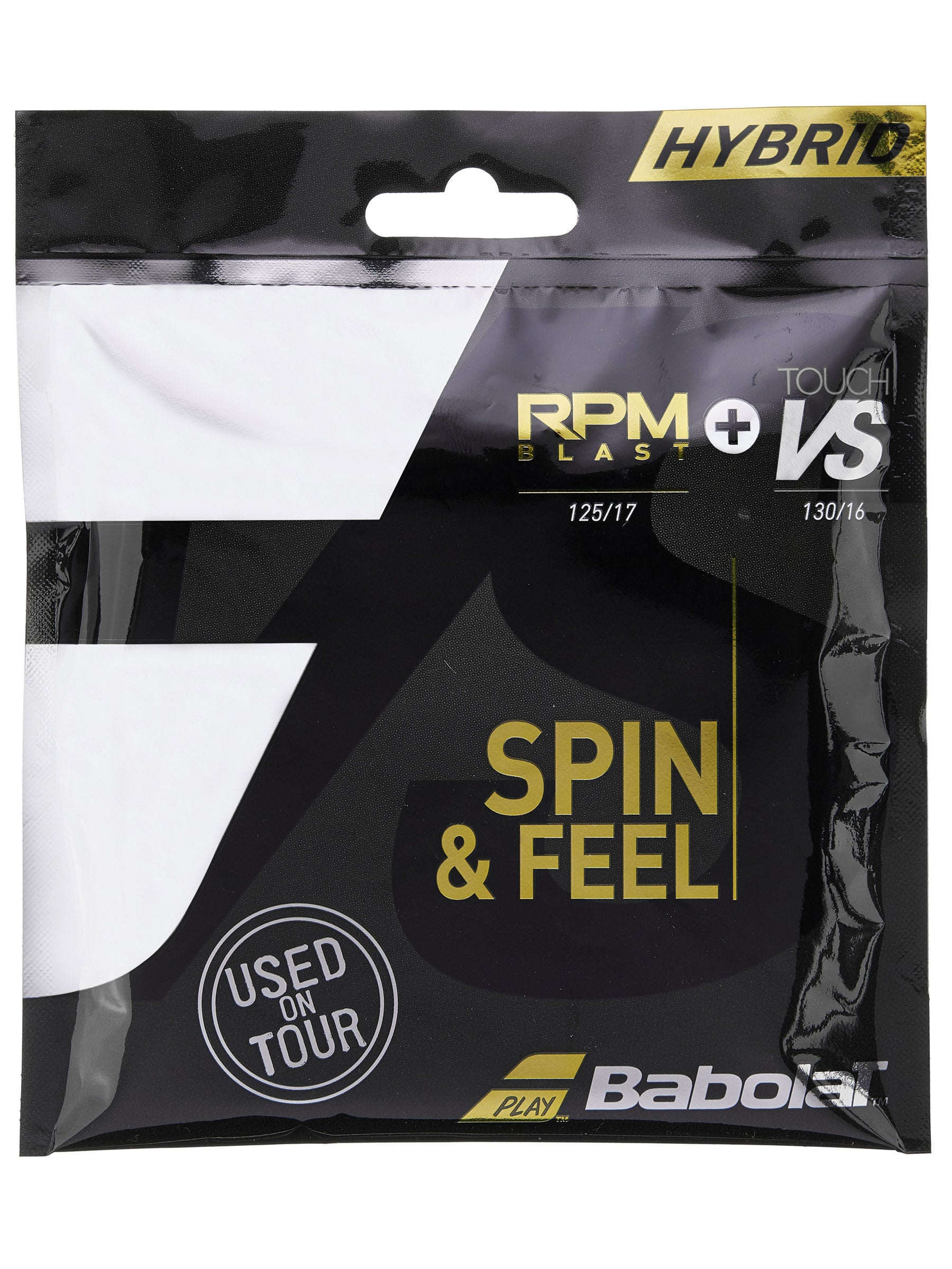 Babolat RPM Blast 17/1.25mm Touch VS 16/1.30mm Black Hybrid Tennis String Set 