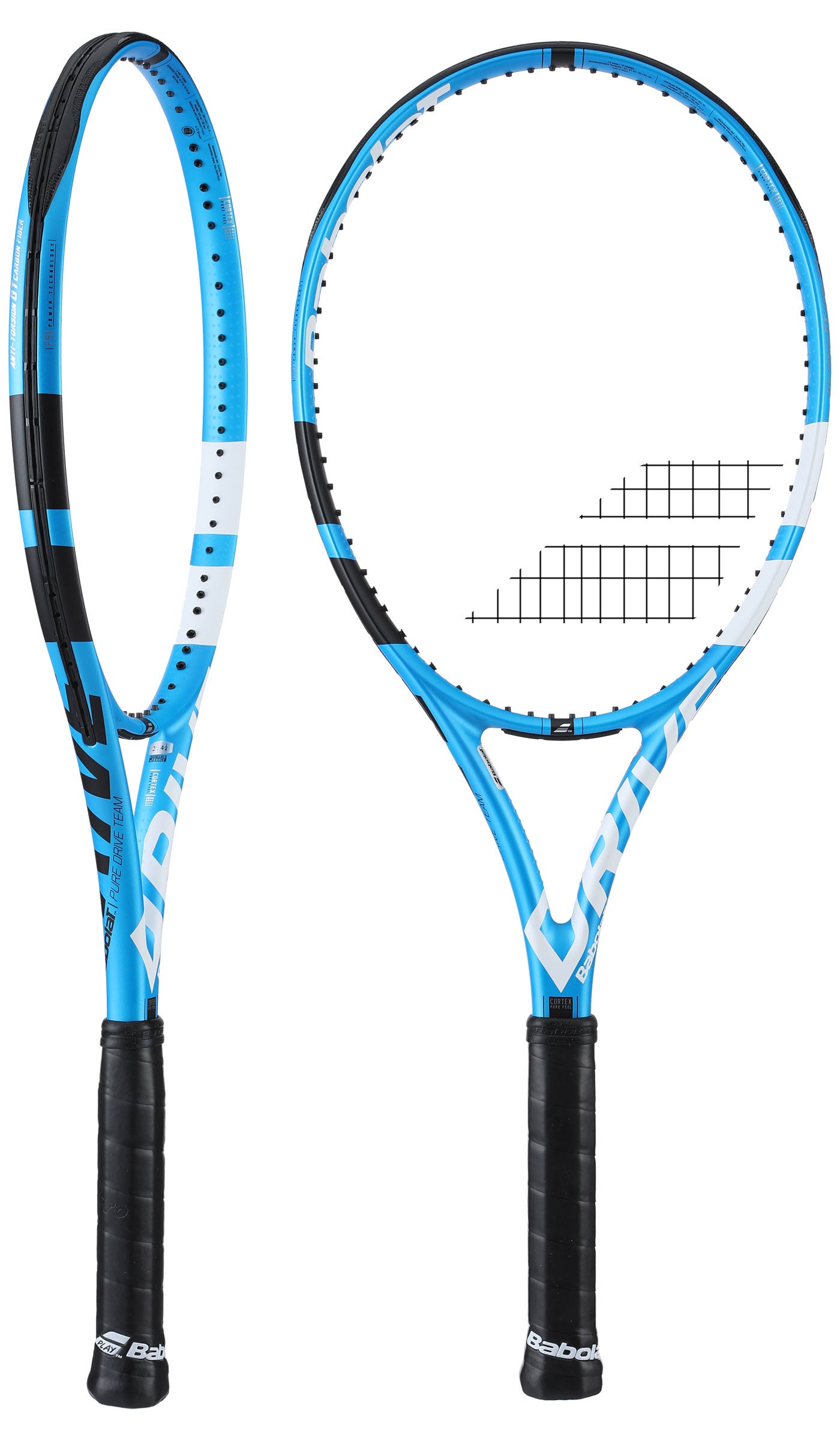Reel Handle L3 = 4 3/8 Tennis Racket Babolat Drive Lite Blue x 2 