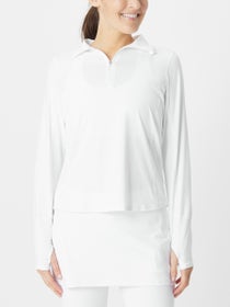 BloqUV Women's Relaxed 1/2 Zip Top - White