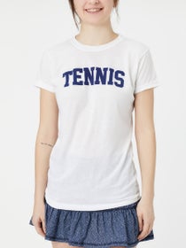 Bubble Women's Classic Tennis T-Shirt - Wh/Navy