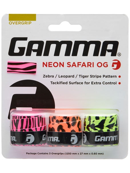 Gamma Fashion Overgrips 3-pack Neon Safari