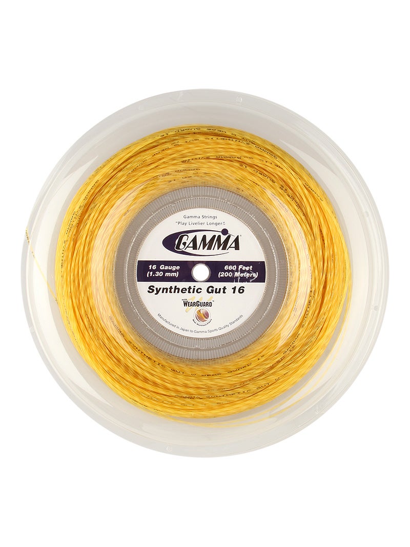 Details about   GAMMA 1.30 mm Synthetic Gut 16 w/ Wearguard String Yellow 