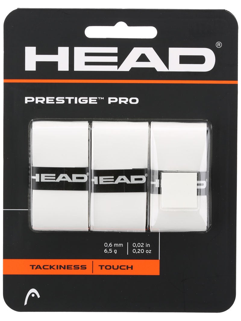 12x HEAD Pestige Pro 3er = 36 Stck Tennis Overgrip Griffband weiß Ausverkauf 