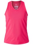 Lucky in Love Girl's Core Cutout V-Neck Tank - Coral