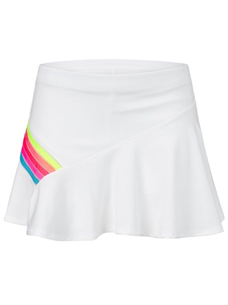 Lucky in Love Girls Prisma Stripe Skirt- White