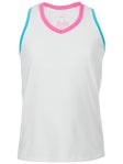 Lucky in Love Girl's Core V-Neck Cutout Tank - Wh/Multi