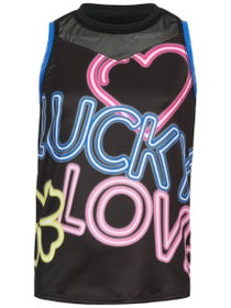 Lucky in Love Girl's Neon Glow With Love Tank