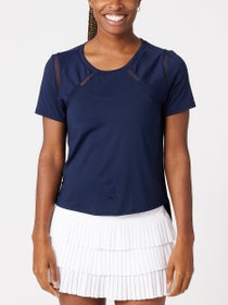 Lucky in Love Women's Core Mixed Up High-Low Top -Navy