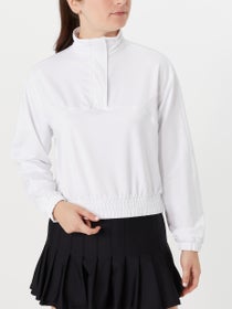Lucky in Love Women's Mock Pullover - White