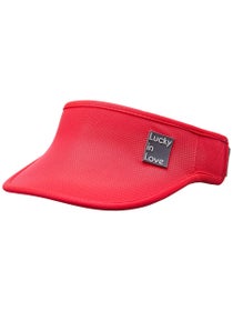 Lucky In Love Women's Stretch Visor - Coral