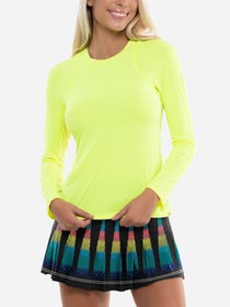 Lucky in Love Women's L-UV Breeze LS Top - Neon Yellow