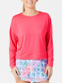 Lucky in Love Women's L-UV Hype LS Top - Coral Crush