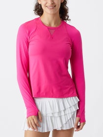 Lucky in Love Women's Core High Low LS Top - Pink 