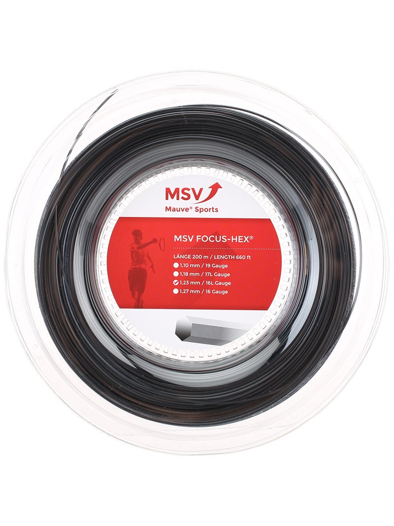 0,32€/lfd.m 200m MSV Focus Hex Ultra 1,15mm schwarz Power Tennissaite 