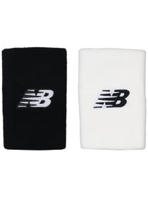 New Balance Spring Doublewide Wristbands - Black/White