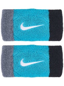 Nike Fall Swoosh Doublewide Wristband Grey/Teal/Black