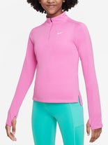 Nike Girl's Spring 1/2 Zip Long Sleeve Pink L