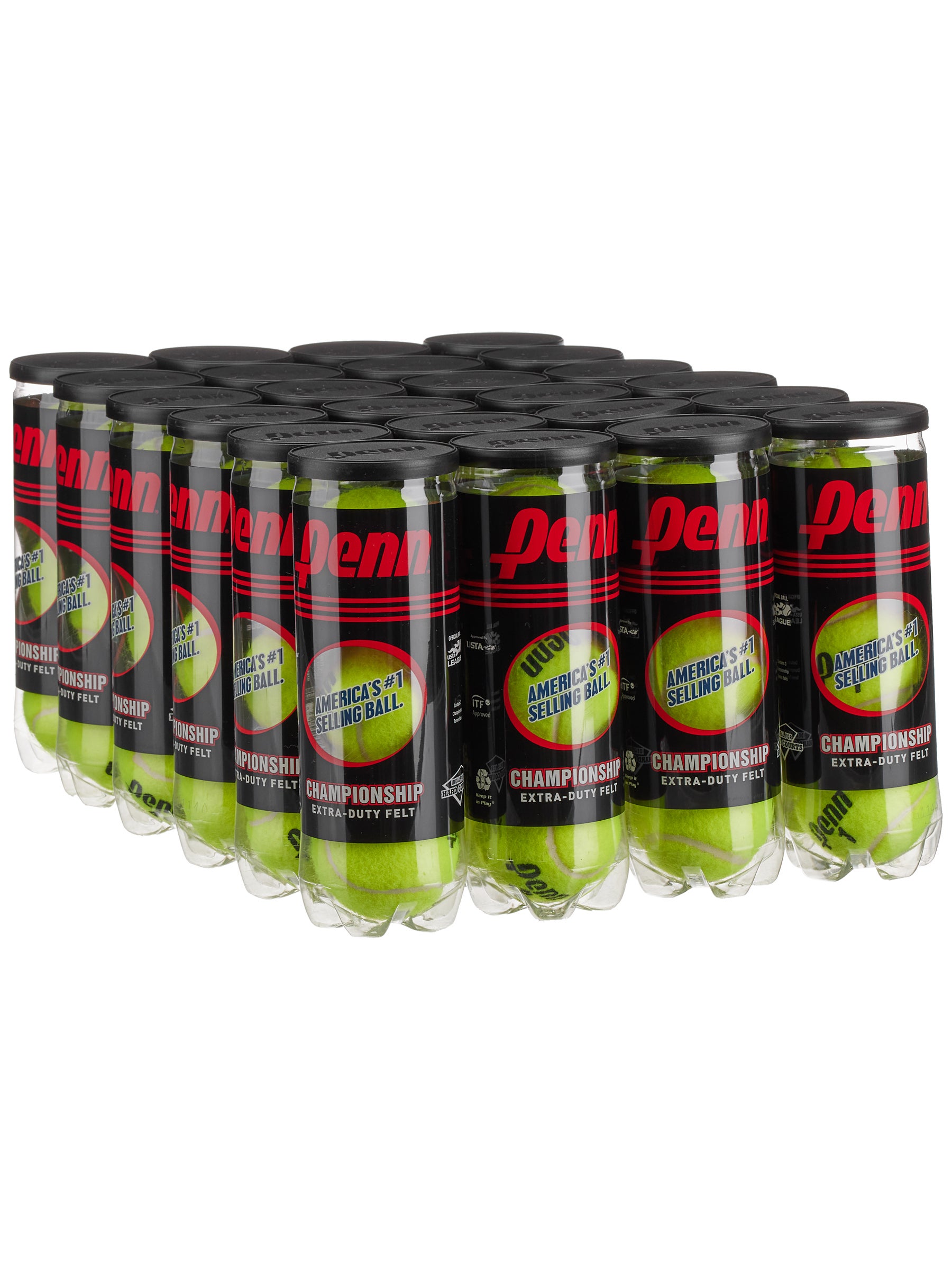 Penn Championship Tennis Balls Extra Duty Felt Pressurized Tennis Balls 24 Cans 