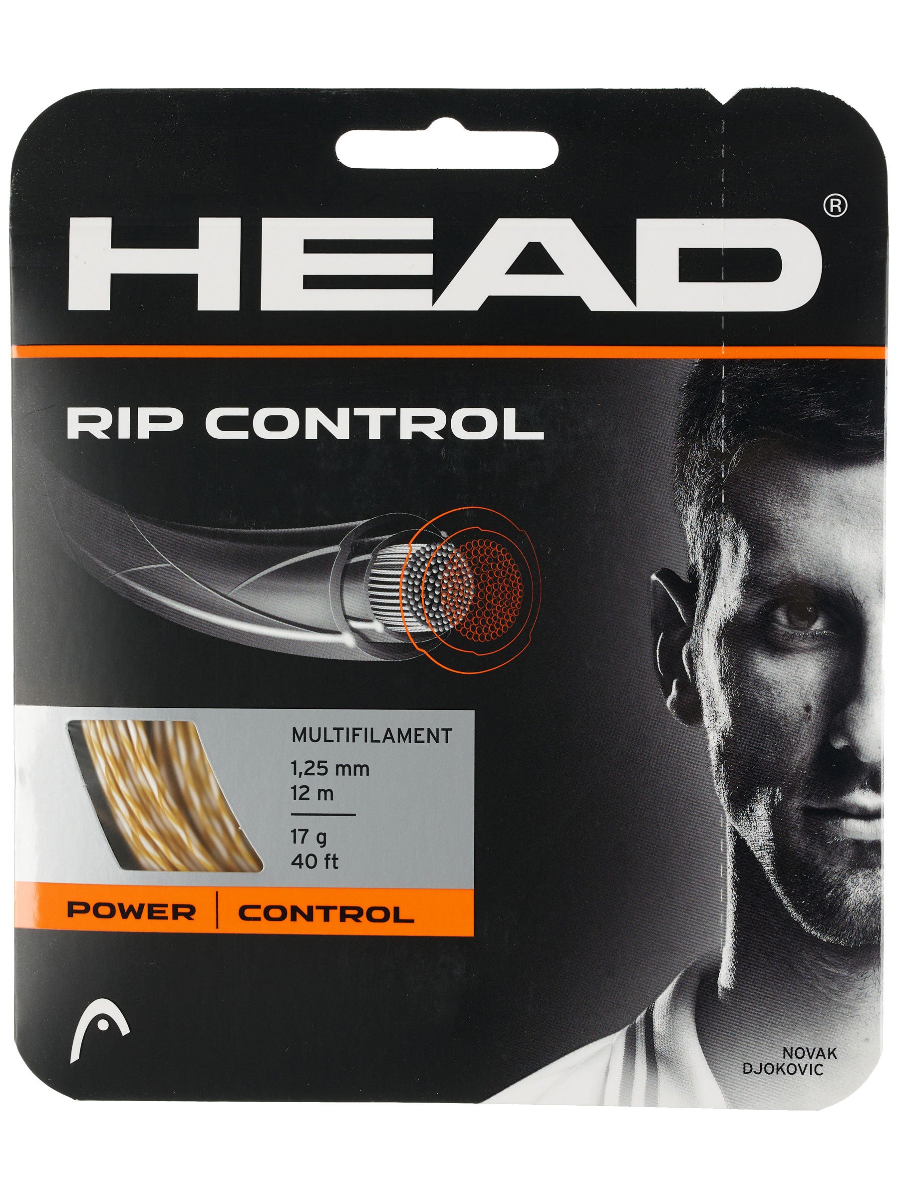 Authorized Dealer HEAD RIP Control 17 Tennis String Reel Natural 