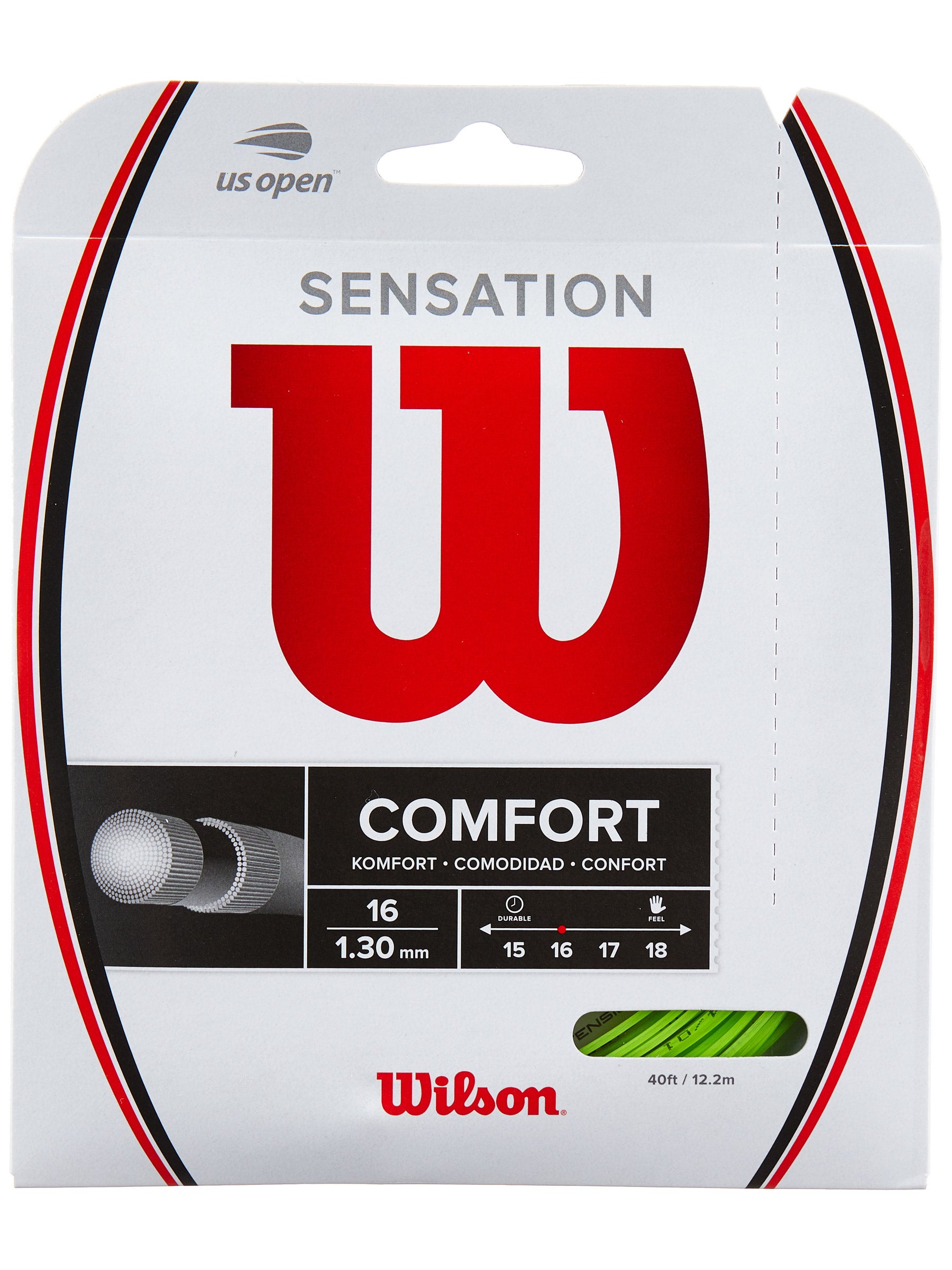 Wilson Sensation 16 1.30mm tennis string 40' 12.2m set 