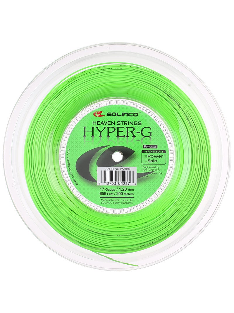 Solinco Hyper G 17 Gauge 1.20 mm Tennis String Reel Green 656 ft 200m PRIORITY 