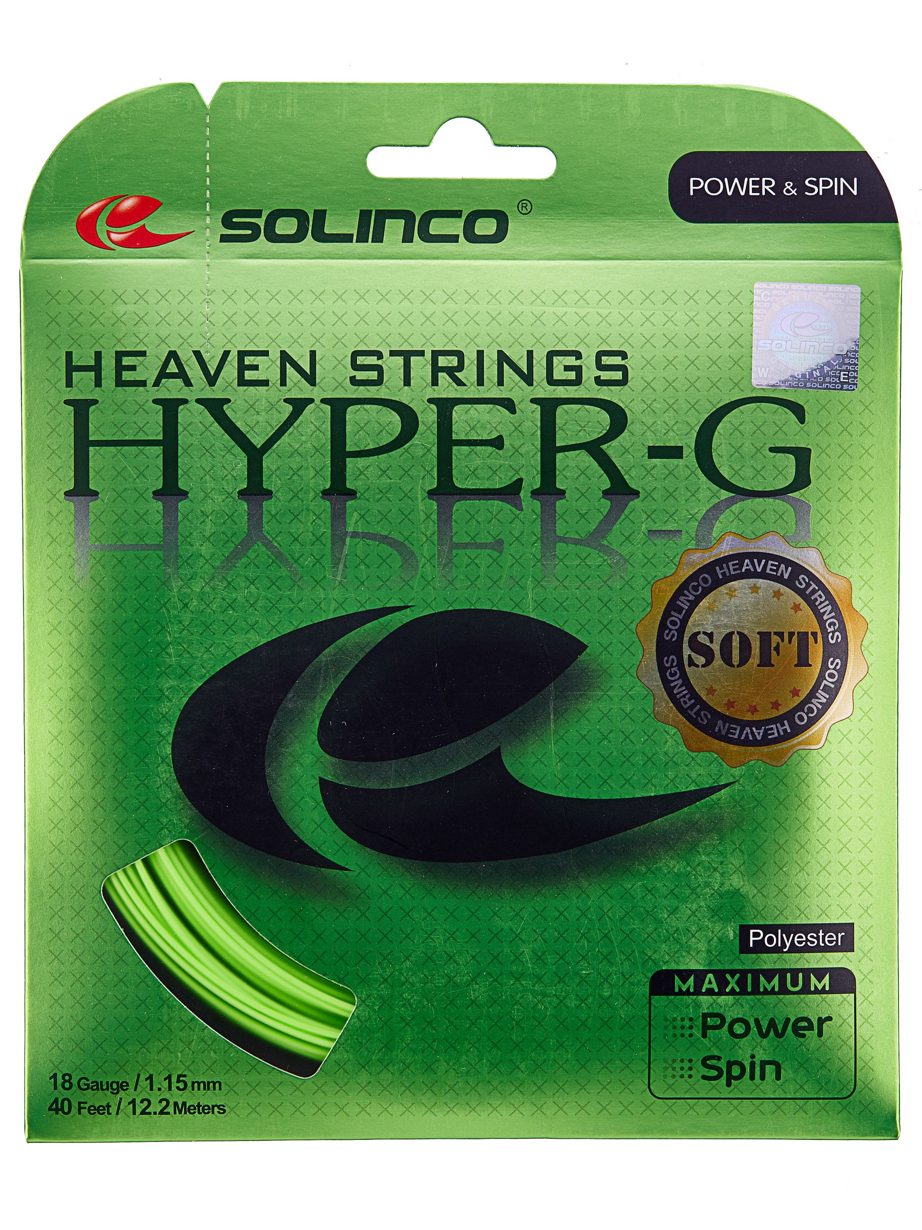 Polyester Solinco Hyper-G Heaven Strings Poly 16/17/18/19/20 Gauge Tennis Racq 