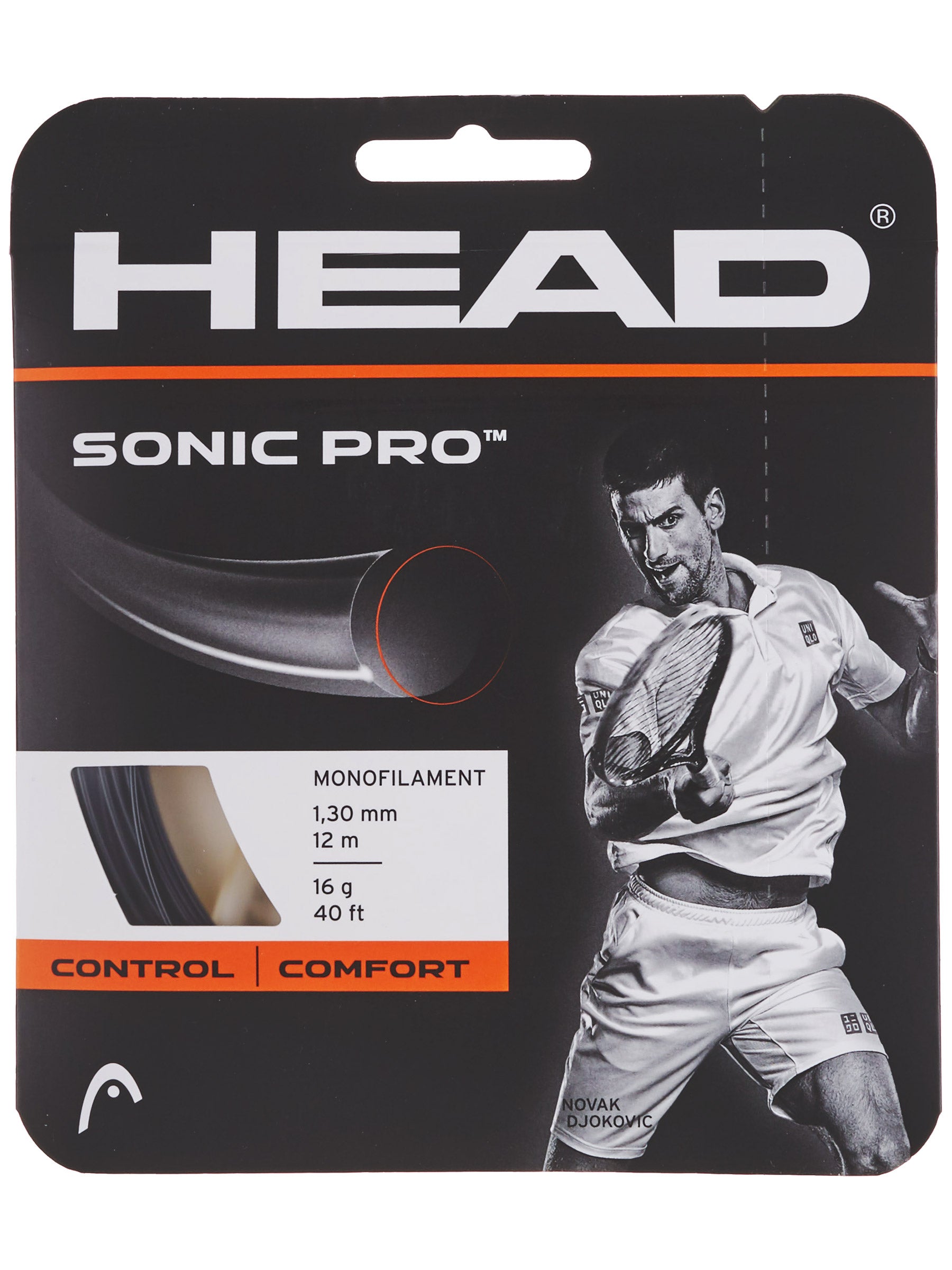 16 Schwarz HEAD Unisex-Erwachsene Sonic Pro Rolle Tennis-Saite 