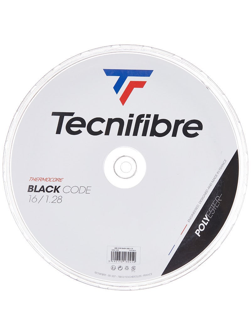 Tecnifibre BLACK Code 16 Gauge 1.28 mm Reel 660' Tennis String US STOCK 