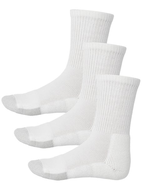 Thorlo Max Cushion Crew Sock White 3-Pack | Tennis Warehouse