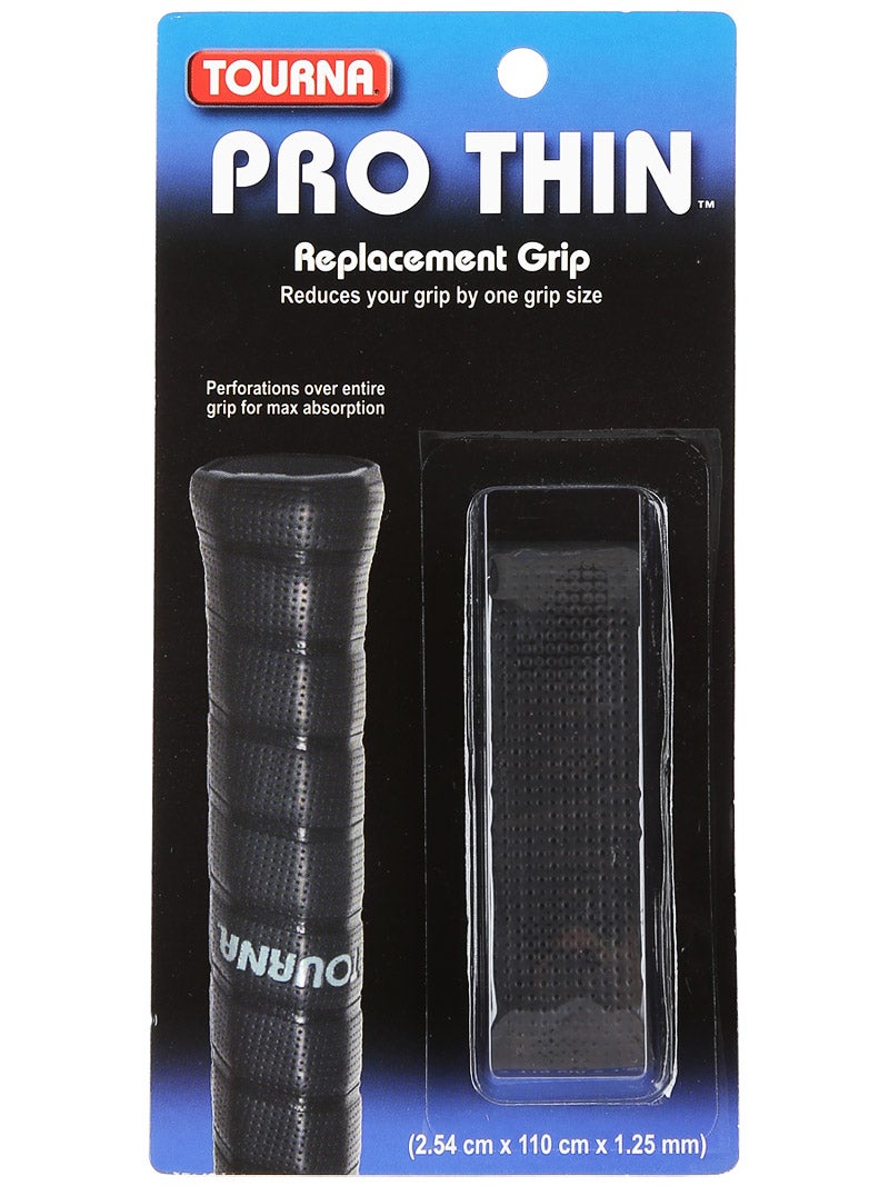 Black 2.54 cm x 110 cm Pack of 3 Tourna Pro Tour Thin Replacement Grip 