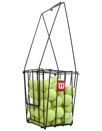 Tennis Ball Portable Basket Pick Up Hopper Holds 75 Balls Compact Storage Holder 