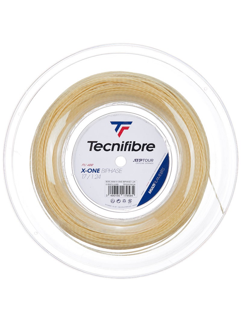 Tecnifibre X-ONE BIPHASE Tennis String Natural 1.24mm/17G 200m Reel 