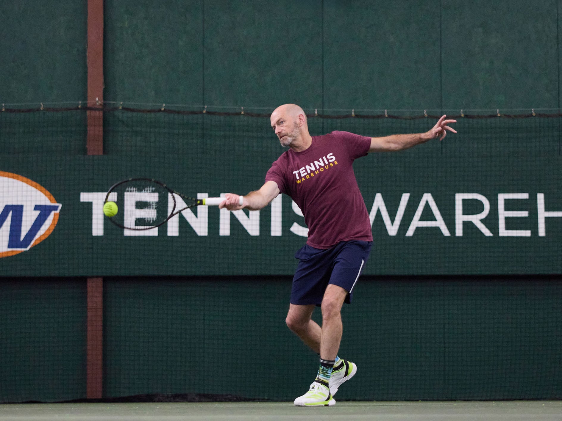 TW playtester hitting a forehand with the V10 320g. 