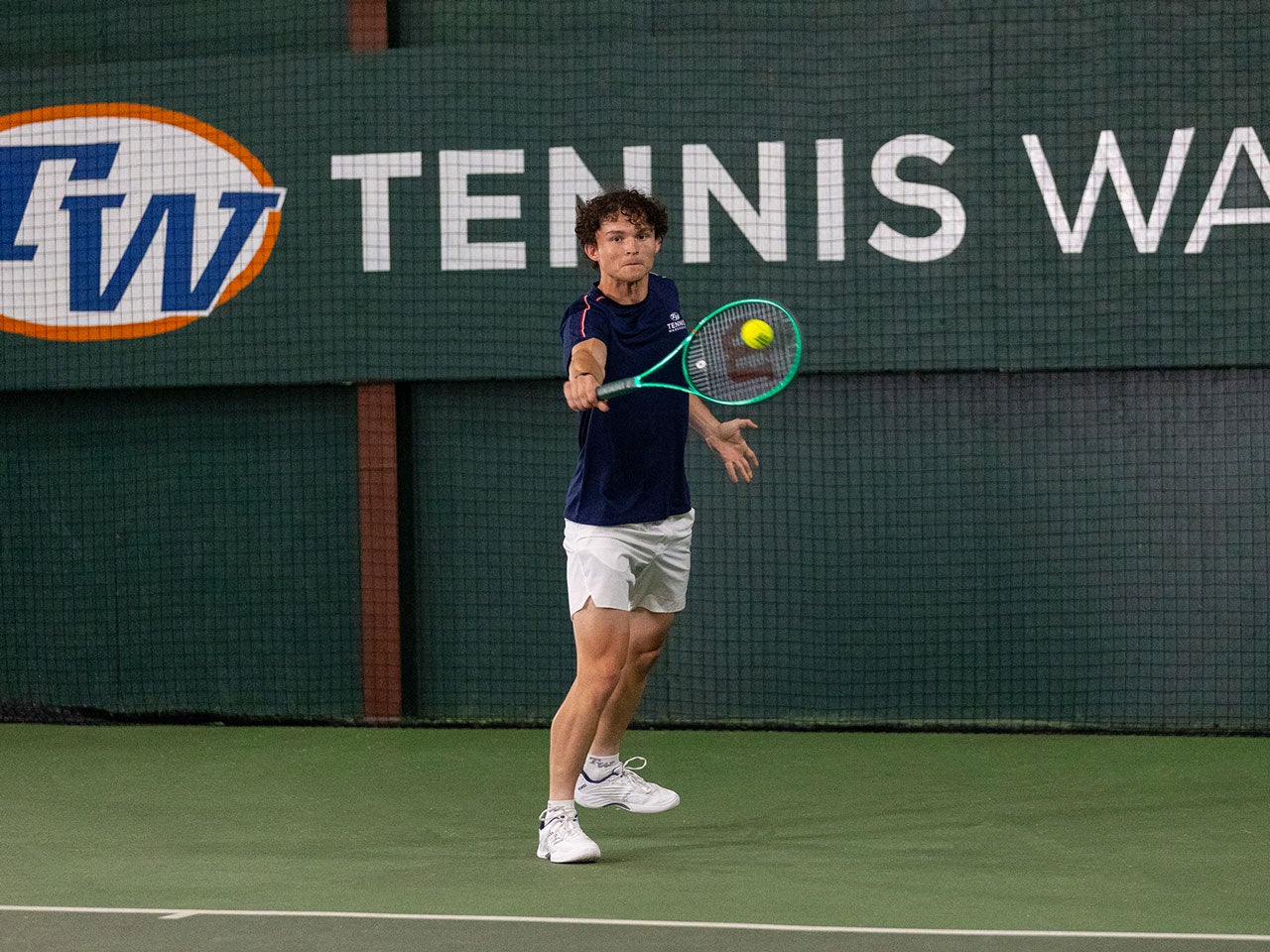 TW playtester hitting a backhand. 