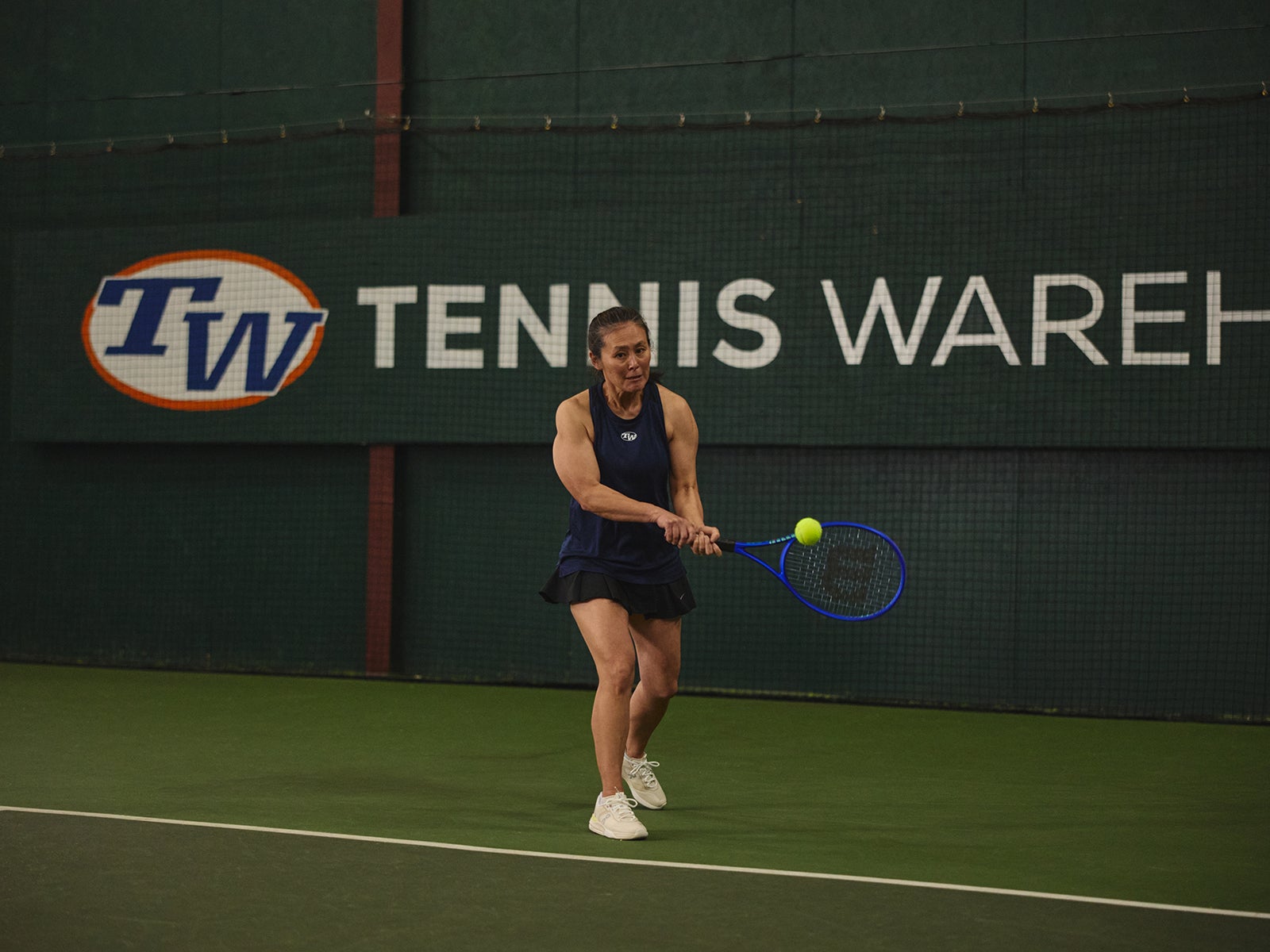 TW playtester hitting a backhand.