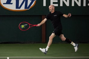 Image of a Playtester Hitting a Forehand