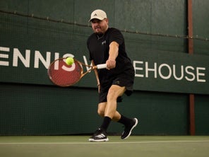 Image of a Playtester Hitting a Backhand