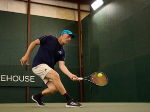 Image of a Playtester Hitting a Forehand