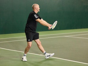 Barricade 14s and their wearer prepping for a serve. 