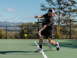 Image of a Playtester Hitting a Forehand