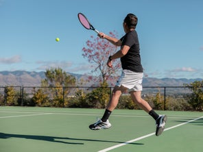 Image of Playtester Hitting a Forehand