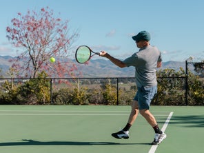 Image of a Playtester Hitting a Forehand