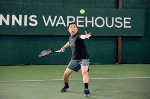 Image of a Playtester Hitting a Forehand