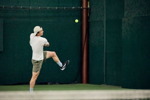 Image of a Playtester Hitting a Backhand