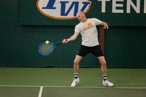 Image of Playtester hitting a forehand