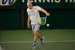 Image of Playtester hitting a backhand