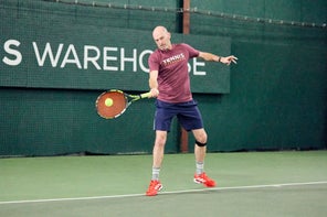 Image of a Playtester Hitting a Forehand