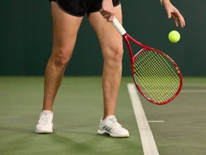Image of a Playtester Getting ready to Serve